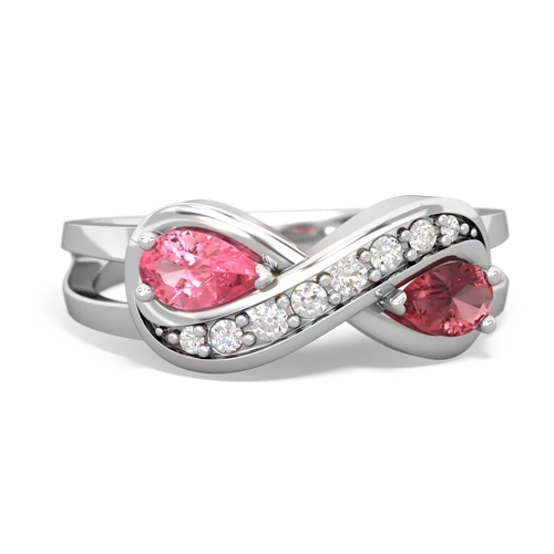 pink sapphire-tourmaline diamond infinity ring