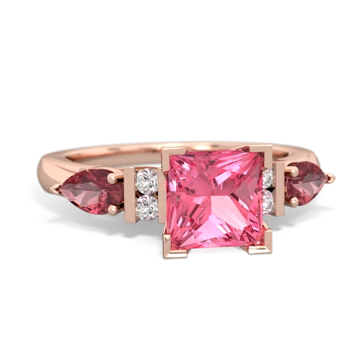 pink sapphire-tourmaline engagement ring