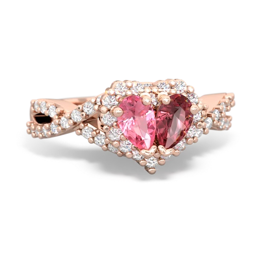 pink sapphire-tourmaline engagement ring