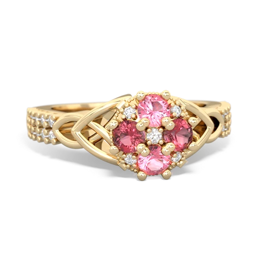 pink sapphire-tourmaline engagement ring