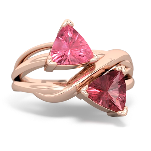 pink sapphire-tourmaline filligree ring