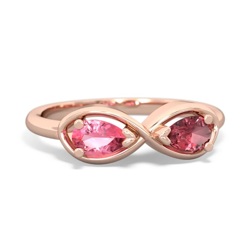 pink sapphire-tourmaline infinity ring