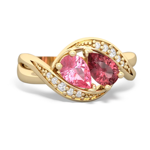 Lab Pink Sapphire Lab Created Pink Sapphire with Genuine Pink Tourmaline Summer Winds ring Ring