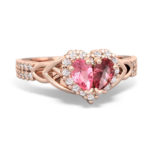 pink sapphire-tourmaline keepsake engagement ring