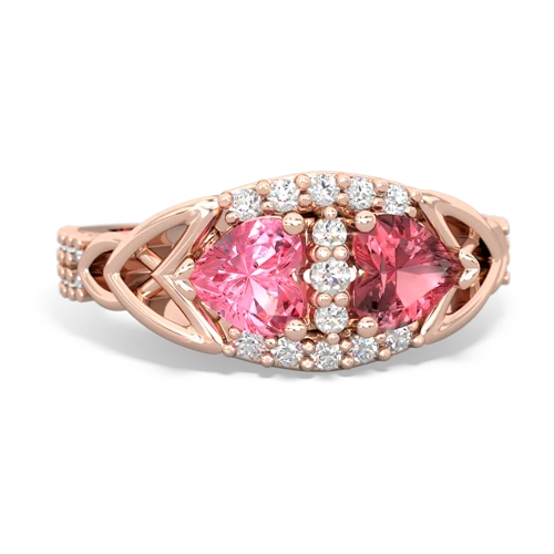 pink sapphire-tourmaline keepsake engagement ring