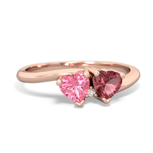 pink sapphire-tourmaline sweethearts promise ring