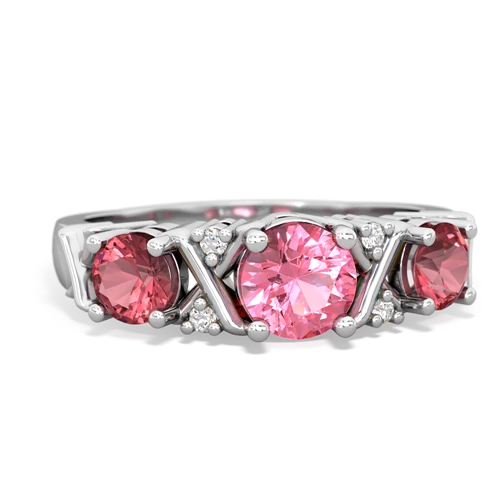 pink sapphire-tourmaline timeless ring