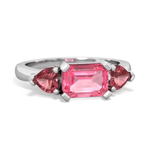 pink sapphire-tourmaline timeless ring