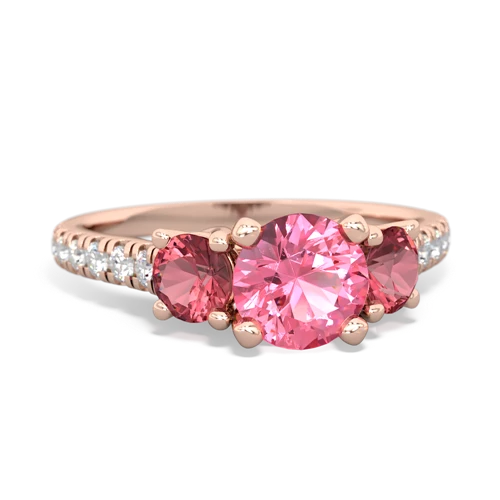 pink sapphire-tourmaline trellis pave ring