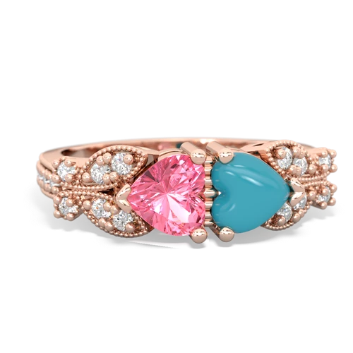 pink sapphire-turquoise keepsake butterfly ring