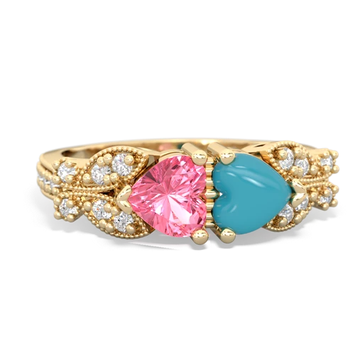 pink sapphire-turquoise keepsake butterfly ring