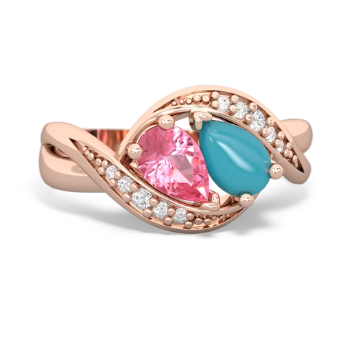 pink sapphire-turquoise keepsake curls ring