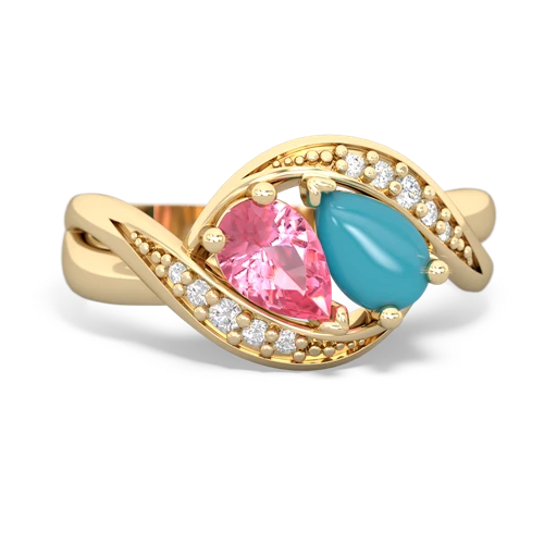 pink sapphire-turquoise keepsake curls ring