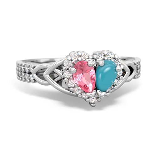 pink sapphire-turquoise keepsake engagement ring