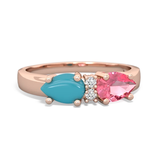 pink sapphire-turquoise timeless ring