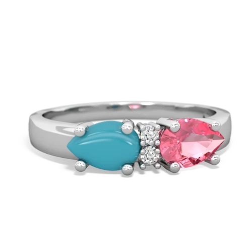 pink sapphire-turquoise timeless ring