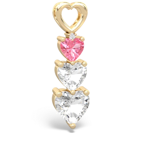 Lab Pink Sapphire Lab Created Pink Sapphire with Genuine White Topaz and Genuine Pink Tourmaline Past Present Future pendant Pendant