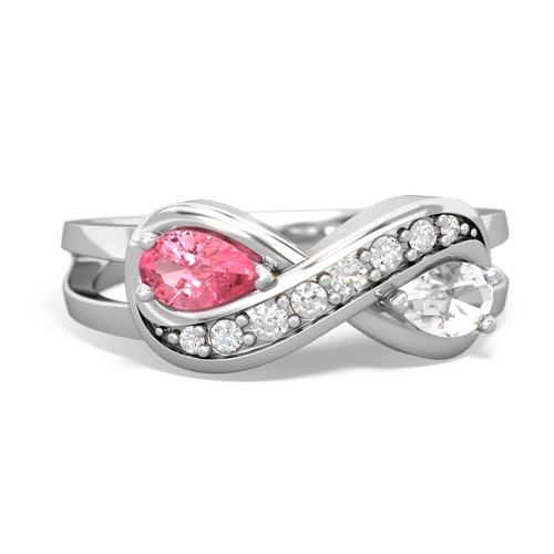 pink sapphire-white topaz diamond infinity ring