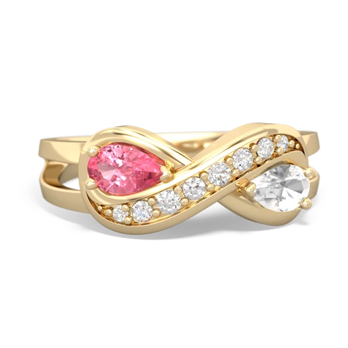 pink sapphire-white topaz diamond infinity ring