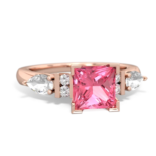 pink sapphire-white topaz engagement ring