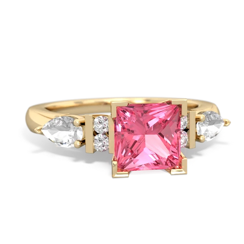 pink sapphire-white topaz engagement ring