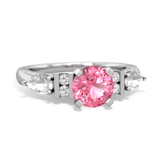 pink sapphire-white topaz engagement ring