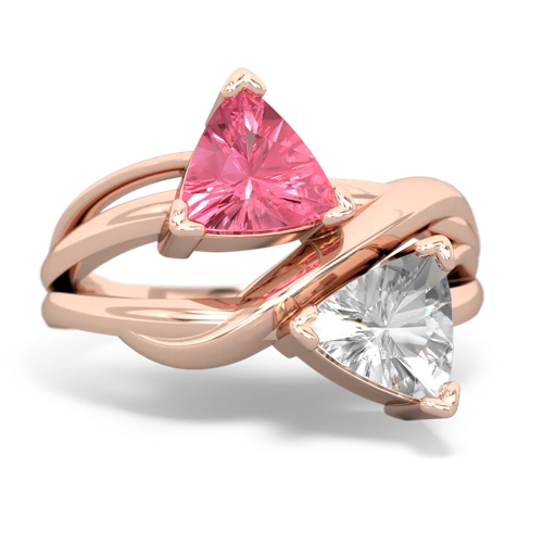 pink sapphire-white topaz filligree ring