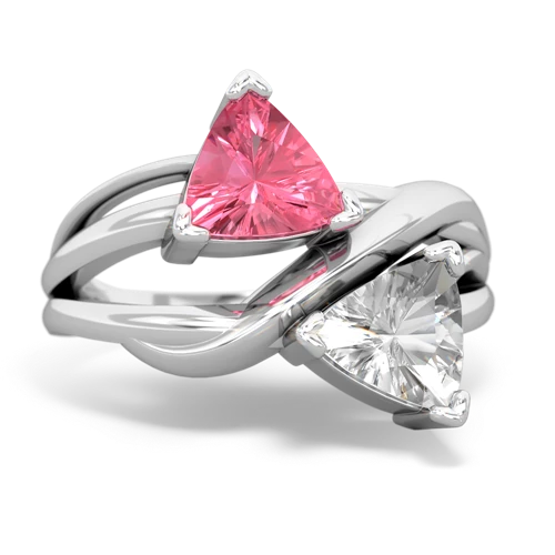 pink sapphire-white topaz filligree ring