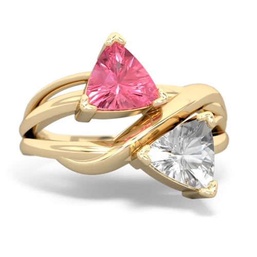 pink sapphire-white topaz filligree ring