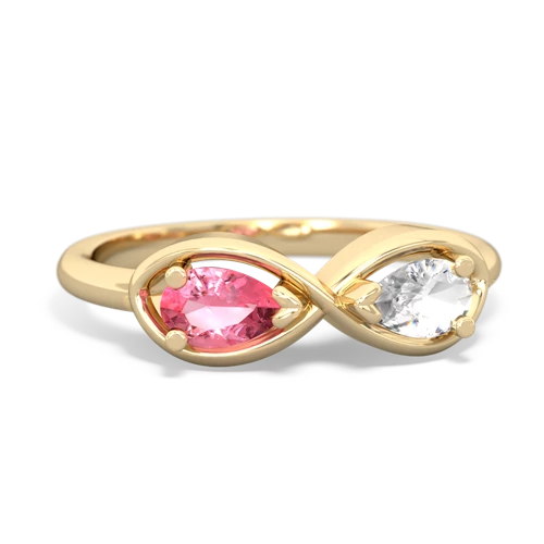 pink sapphire-white topaz infinity ring