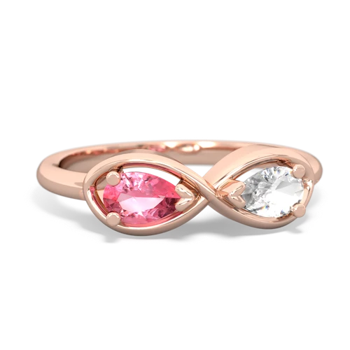 pink sapphire-white topaz infinity ring