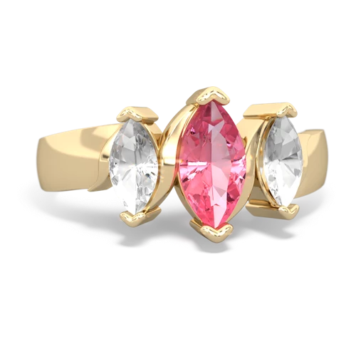 pink sapphire-white topaz keepsake ring