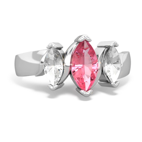 pink sapphire-white topaz keepsake ring