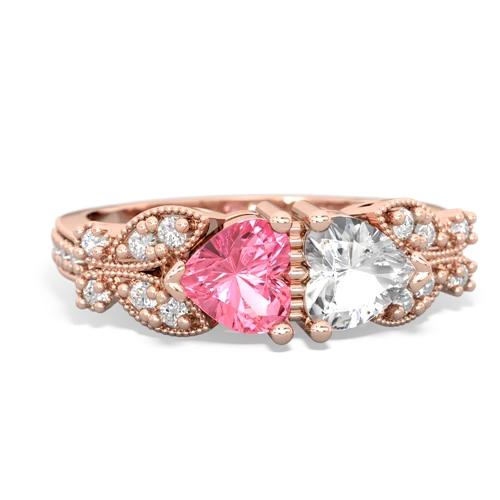 pink sapphire-white topaz keepsake butterfly ring
