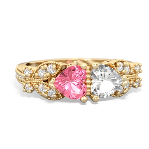 pink sapphire-white topaz keepsake butterfly ring