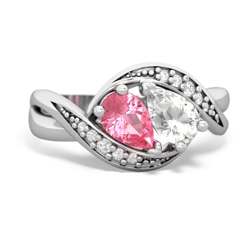 pink sapphire-white topaz keepsake curls ring