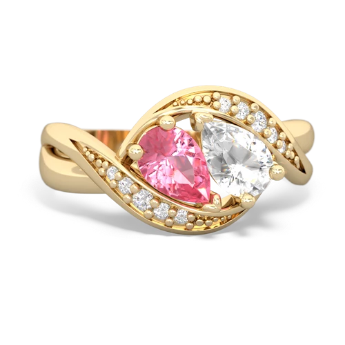 pink sapphire-white topaz keepsake curls ring