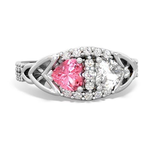 pink sapphire-white topaz keepsake engagement ring