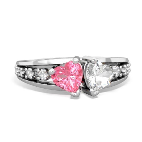pink sapphire-white topaz modern ring