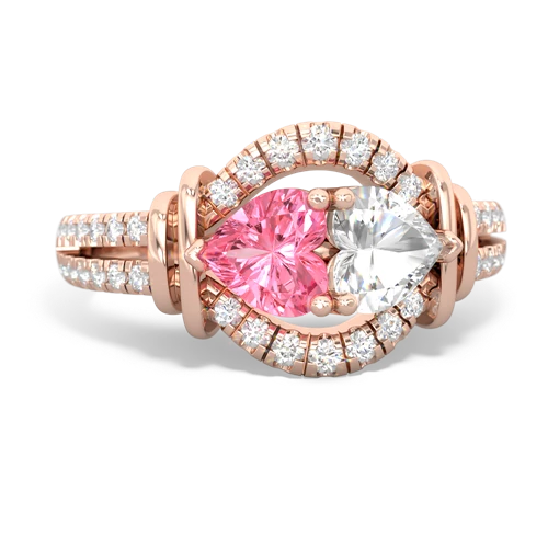 pink sapphire-white topaz pave keepsake ring