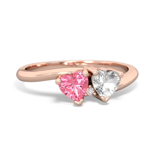 pink sapphire-white topaz sweethearts promise ring