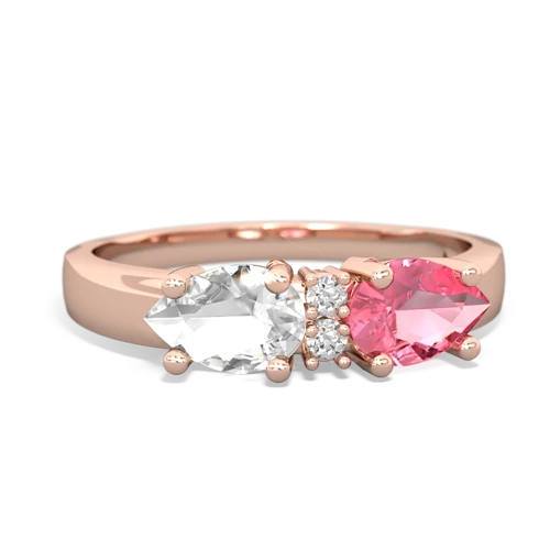 pink sapphire-white topaz timeless ring