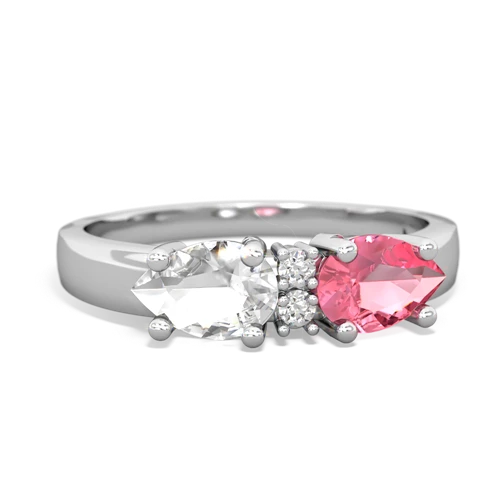 pink sapphire-white topaz timeless ring