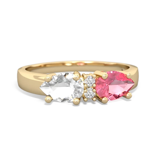 pink sapphire-white topaz timeless ring