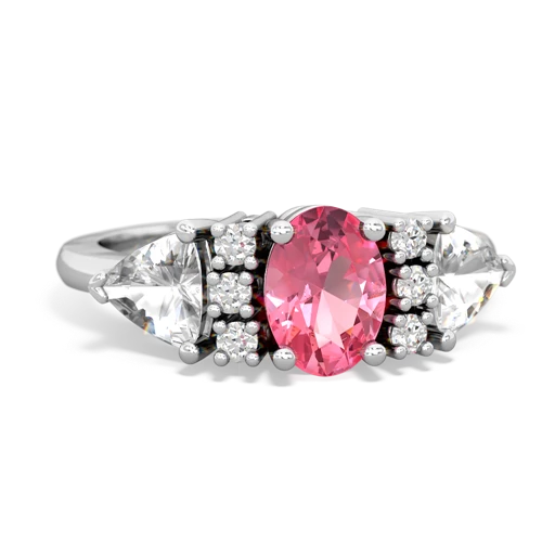 pink sapphire-white topaz timeless ring