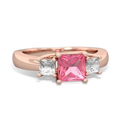 pink sapphire-white topaz timeless ring