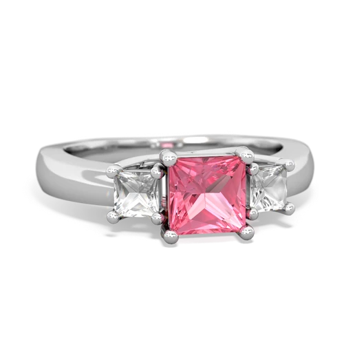 pink sapphire-white topaz timeless ring