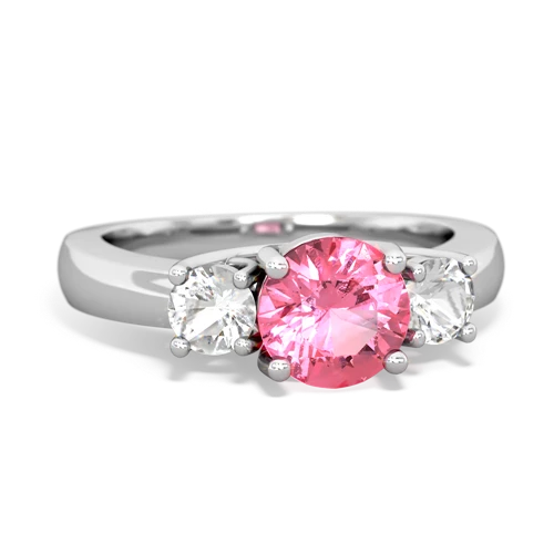 pink sapphire-white topaz timeless ring