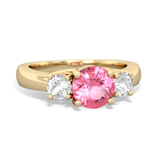 pink sapphire-white topaz timeless ring