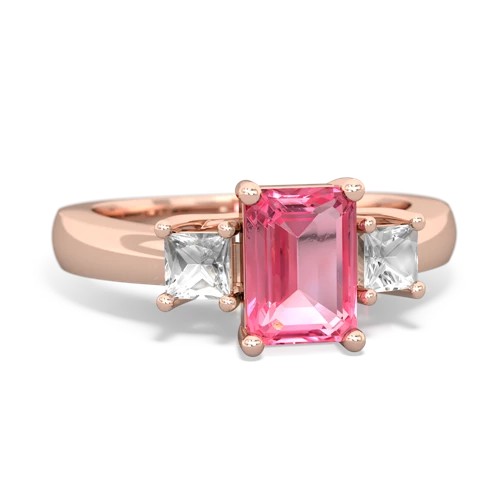 pink sapphire-white topaz timeless ring